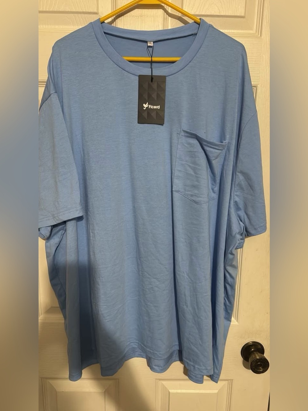 Men's Sky Blue Pocket Crewneck Tee